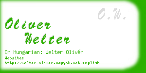 oliver welter business card