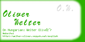 oliver welter business card